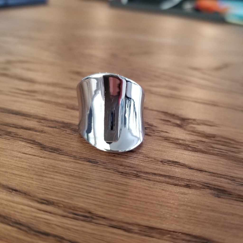 Stunning Silver Tone Statement Ring